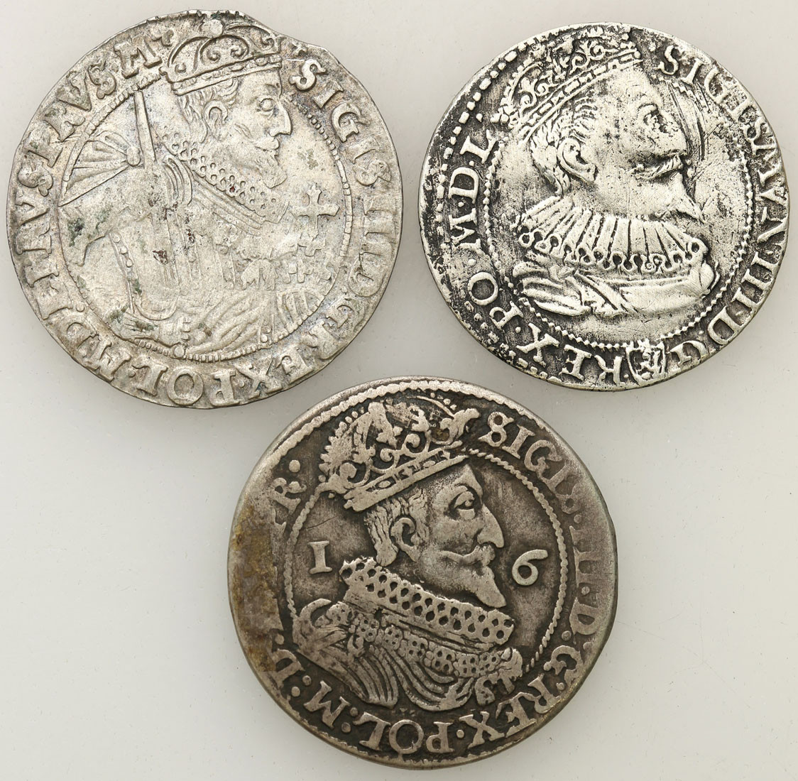 Zygmunt III Waza. Ort 1625, Gdańsk, ort 1623 Bydgoszcz, szóstak 1596, Malbork
